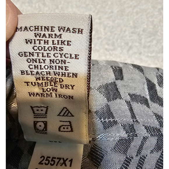 Perry Ellis Men’s XXL Long Sleeve Shirt Gray Geometric Abstract 100% Cotton - Picture 11 of 11